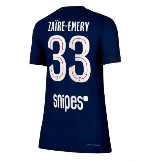 Paris Saint-Germain Warren Zaire-Emery #33 Domácí Dres pro Dámské 2025-26 Krátký Rukáv Paris Saint-Germain Warren Zaire-Emery #33 Domácí Dres pro Dámské 2025-26 Krátký Rukáv
